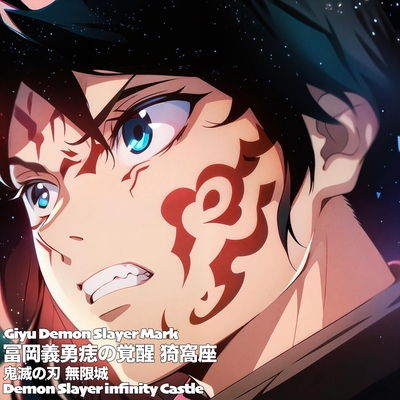 冨岡義勇痣の覚醒 猗窩座 鬼滅の刃 無限城 Giyu Demon Slayer Mark